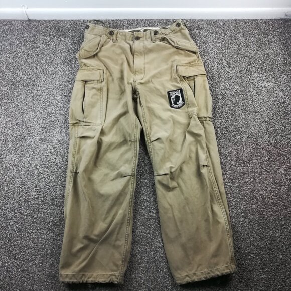 Vintage Abercrombie Fitch Pants Mens 34x30 Green Cargo Fatigues A1 Military - Picture 1 of 12